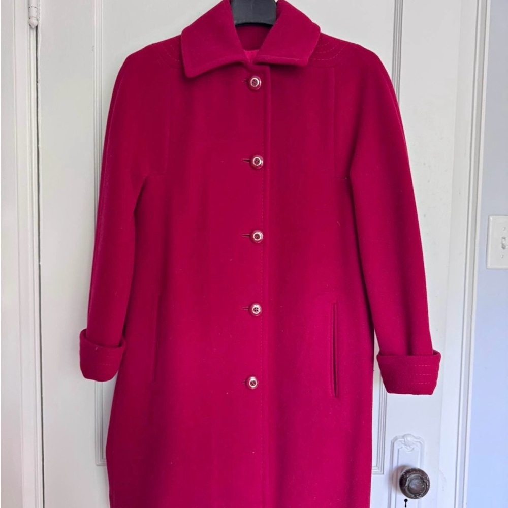 100% Wool Vintage Red Coat